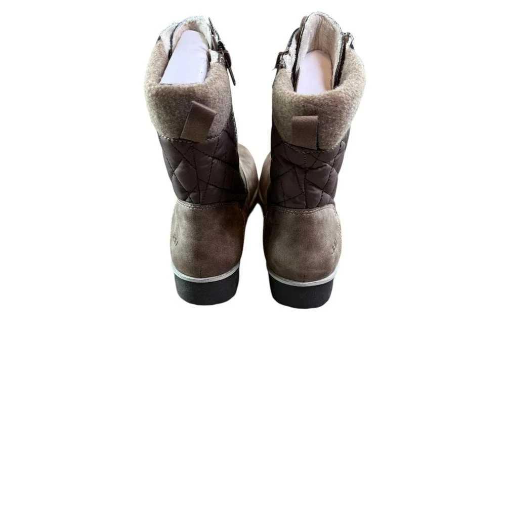 JBU Boots Womens Size 9.5 Brown Waterproof Quilted‎ Lace-Up Winter Zip JX3JUN32 - Picture 6 of 6